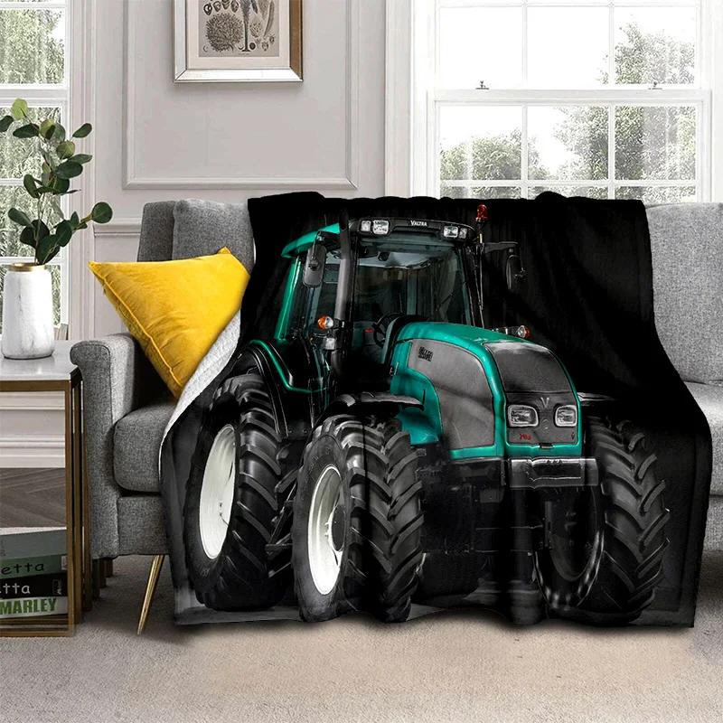 3D Retro Car Tractor Truck Series HD Blanket,Soft Throw Blanket for Home Bedroom Bed Sofa Picnic Travel Office Cover Blanket Kid