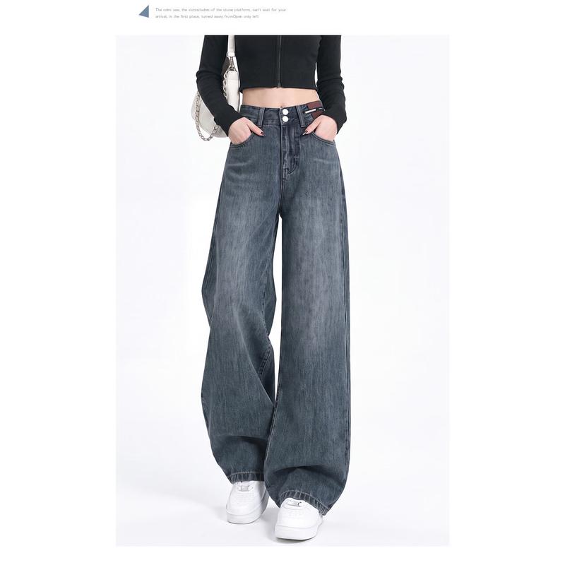 La Chapelle Women's High-Waisted Wide-Leg Denim Jeans