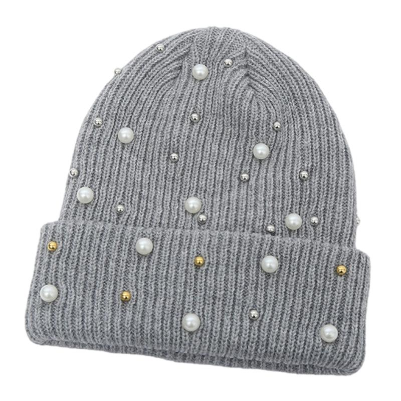 Fashionable Women's Winter Hat with Pearls Role Playing Hat Novelty Thermals Hat Suitable for Everyday Wear