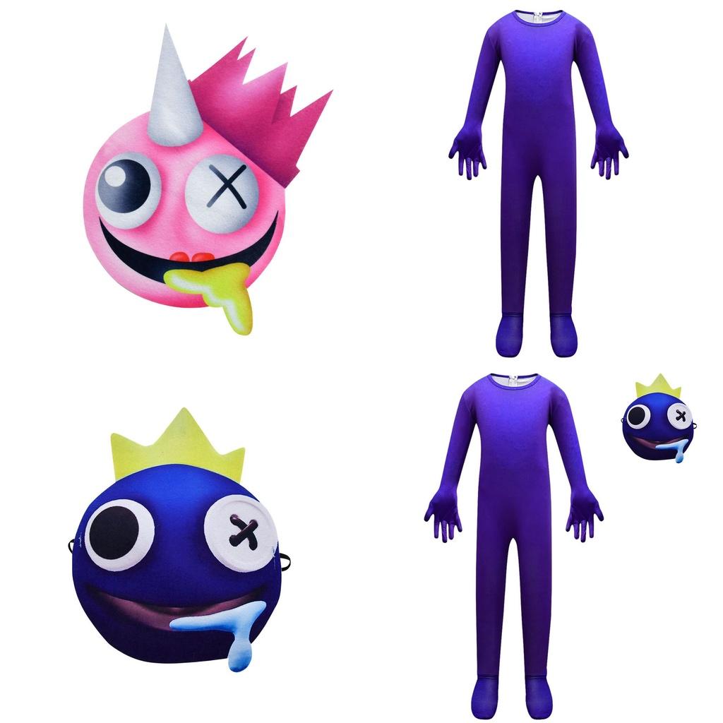 Disfraz Rainbow Friends Azul Para Niños – Mono Y Máscara De Monstruo De Carnaval, Halloween Y Fiestas, Tallas 4-12 Años, Inspirado En El Juego De Terror