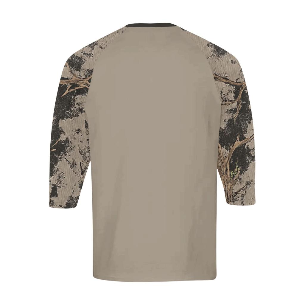 Top Masculino de Manga 3/4 Raglan Contrastante com Botões