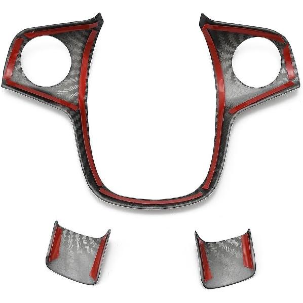 JSCARLIFE Steering Wheel Cover Trim for 2012-2014 F-ord Focus MK3 and 2013-2015 F-ord Kuga, Car Interior Accessories