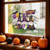 Static Glass Sticker, No Residue Reusable Window Clings, Festive Glass Decal with Halloween Dwarf Wizards Black Cats Ghosts Skeletons Pattern