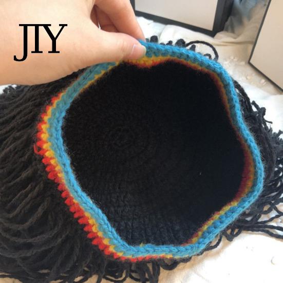 Unisex Dreads Kapuzenmütze Hip Hop Stil, Einteilige Perückenmütze Gestrickt für Jungen und Mädchen Street Dreadlocks Kappe, Musikfestival Hut für Partys Festivals Halloween