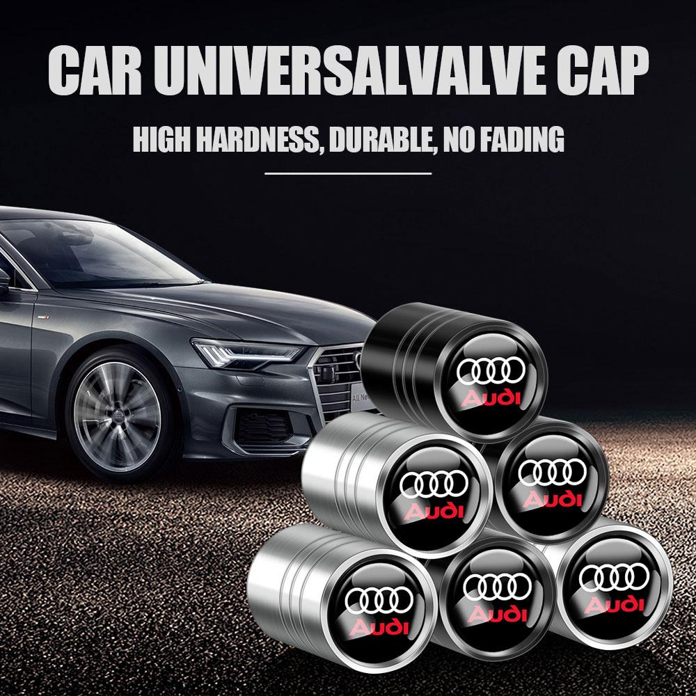 3D Metal Car Wheel Tire Valve Caps Tyre Air Stem Covers Accessories For Audi OOOO SLINE RS S TT A4 B8 A3 8P A6 C7 8V B6 B7 B9 Q5
