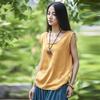 Spring Summer Women's Tanks Sleeveless O-Neck Summer Shirt 9 Color Solid Casual Cotton Linen Vintage Women Clothes Vest Top