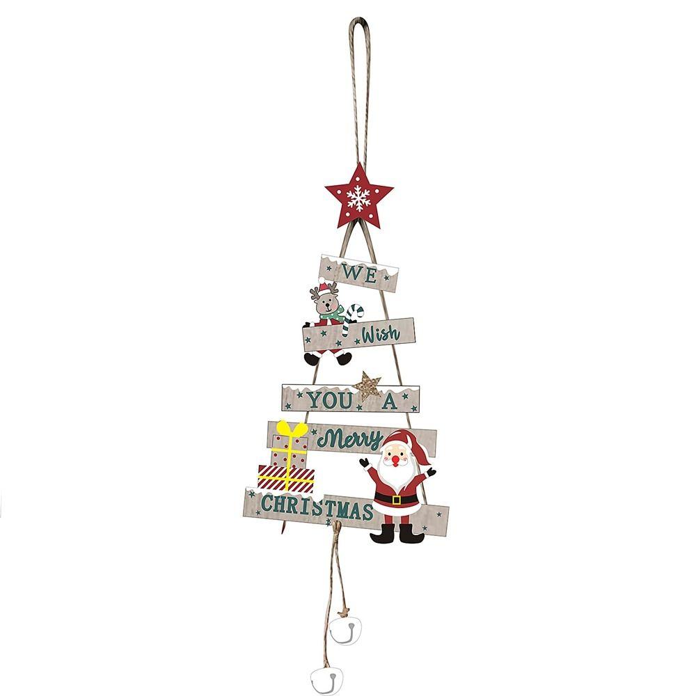 Snowman Wooden Door Signs Wooden Santa Door Bell Christmas Wooden Pendant  Party Supplie