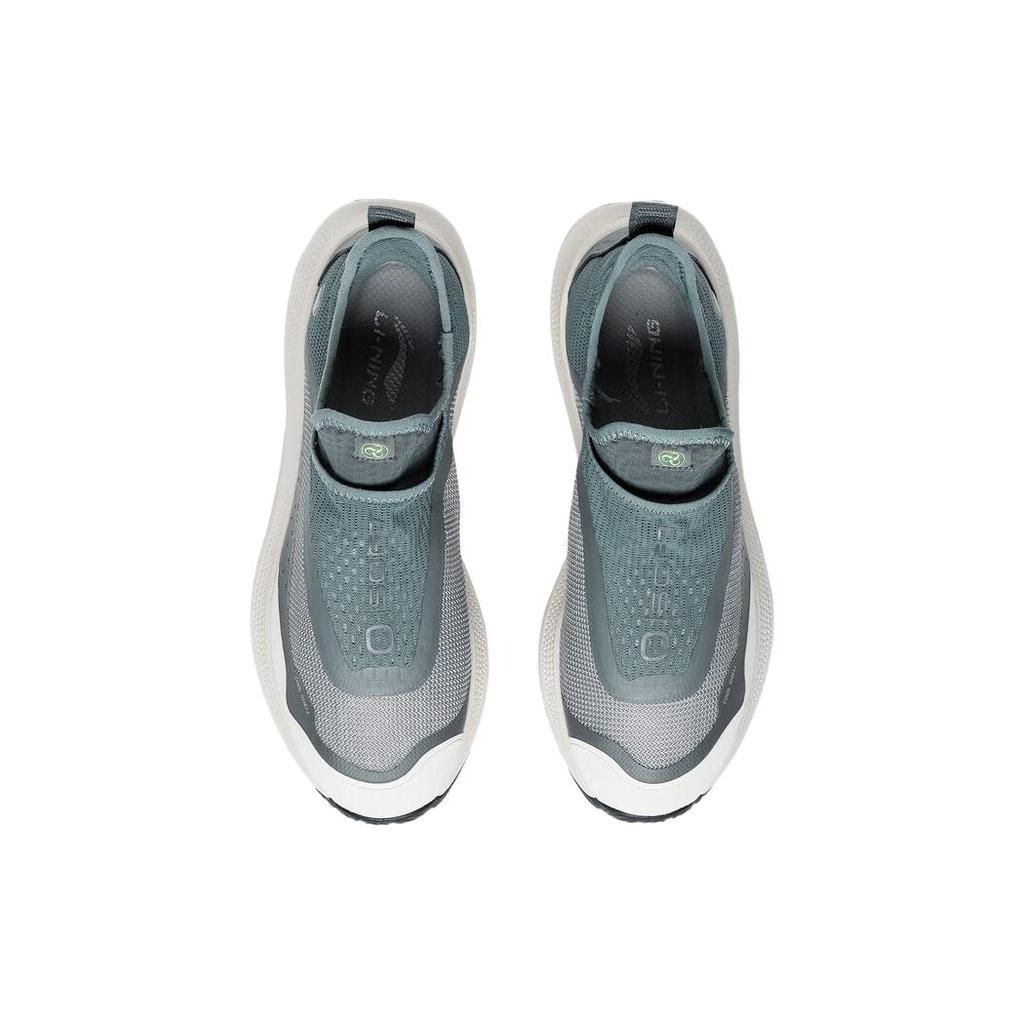 Li Ning Soft Go Comfortable Slip Resistant, Abrasion Resistant, Breathable Low top Sports Casual Shoes Men's Gray Blue AGLT105-4