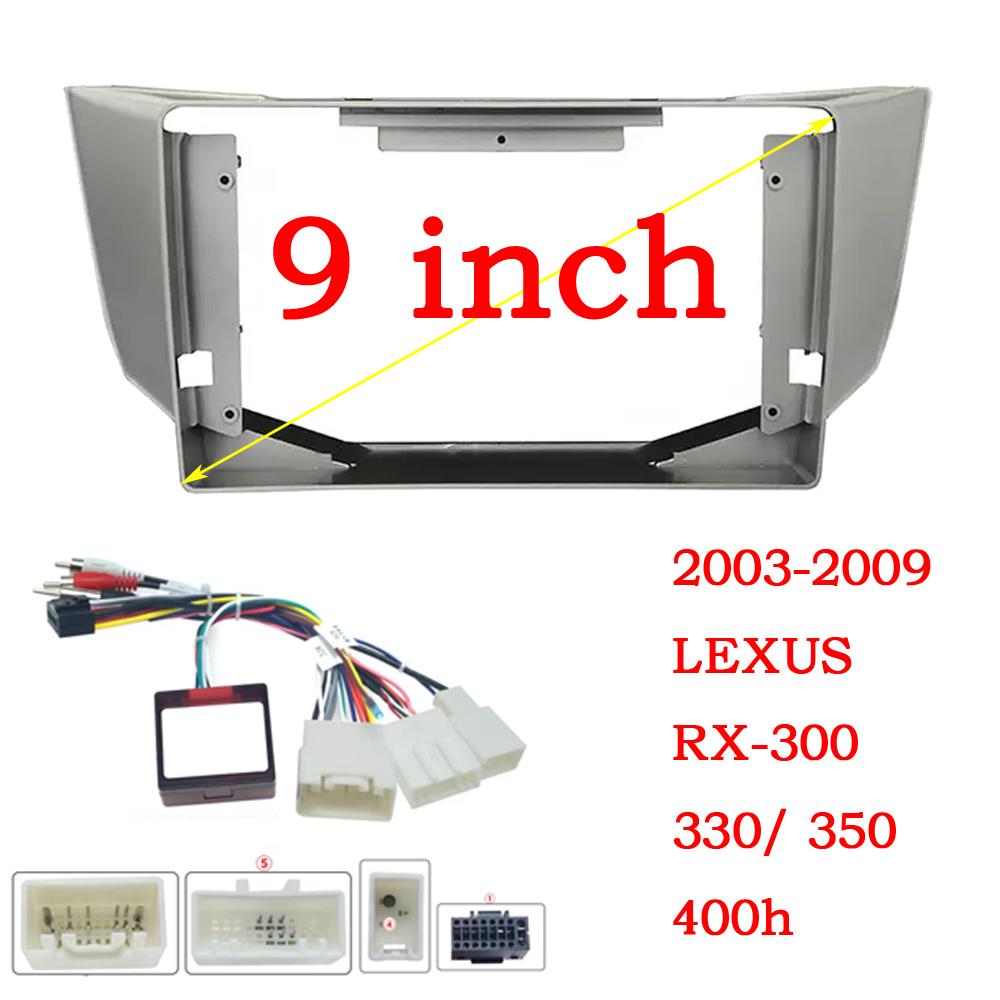 

9-дюймовая 2-Din автомобильная видеопанель для Lexus RX RX300 RX330 RX350 RX400 RX450 Harrier 2003-2009 плеер аудиорамка приборная панель