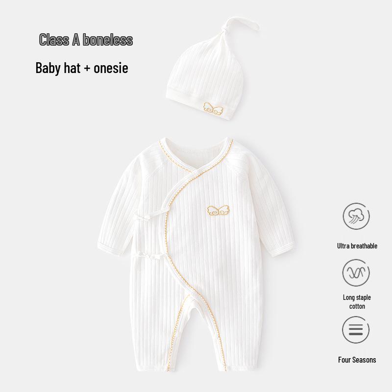 Newborn Boneless Harem Romper - Spring/Autumn Pure Cotton Crawling Suit for Boys & Girls
