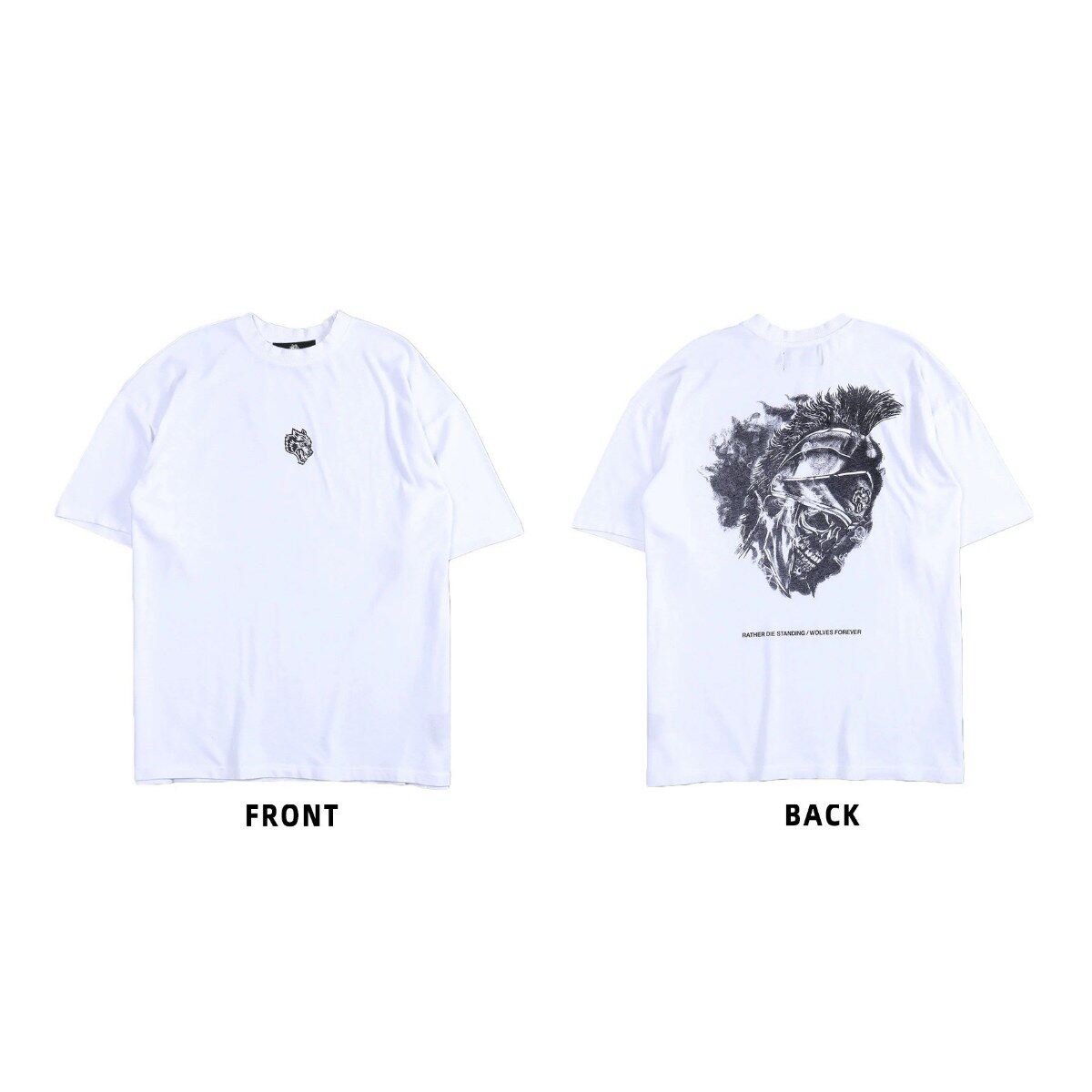 

New DARCSPORT Wolf Head Bushido Short Sleeve Men s and Women s Oversized Yk2 American Sports and Leisure Loose Printed Cotton T-shirt S сірий