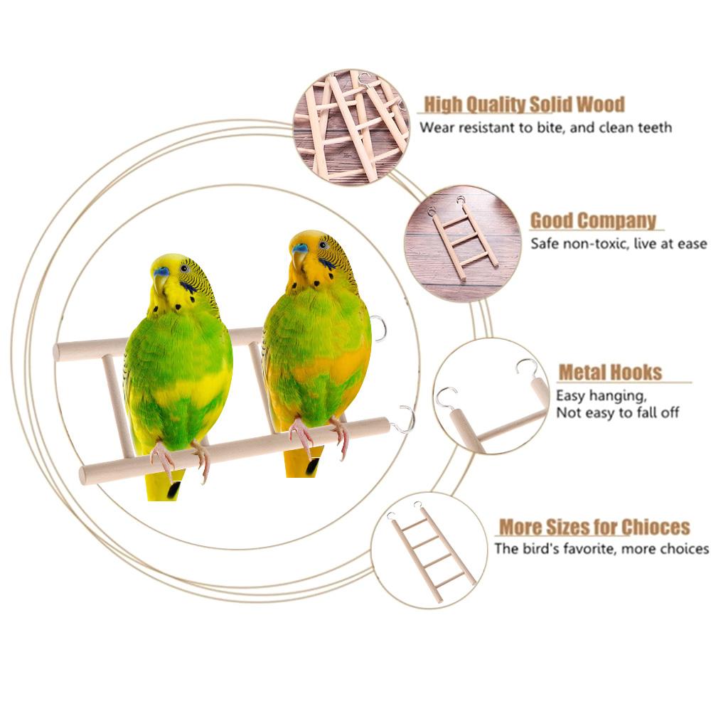 1PC Birds Toy Wooden Ladders Swing Scratcher Perch Climbing Ladder Bird Cage DIY Hanging Decor Hamsters Parrot Toys Pet Supplies