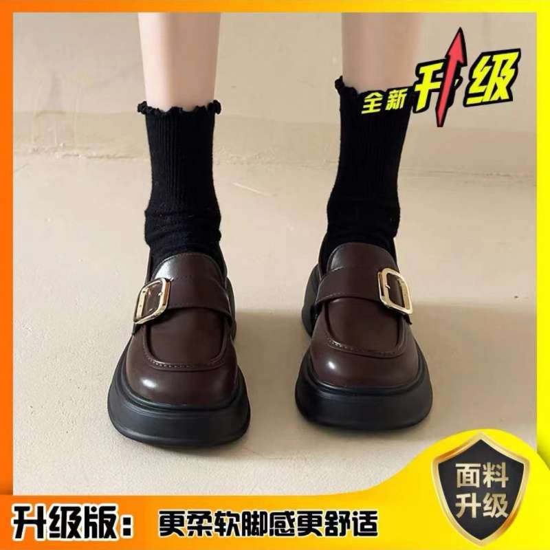 Platform British style loafers women's 2025 spring and autumn new Mary Jane one-pedal small leather shoes jk uniform single shoes
