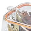 4 Grid Clear Seasoning Box Kitchen Spice Pot Condiments Storage Container with Cover and Spoon Transparent and Orange