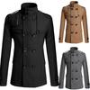 Manteau Trench Laine Slim Col Revers Manches Longues Poches Double Boutonnage Homme