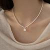 Pendente per Gonna in Madreperla Naturale Collana di Perle - Semplice ed Elegante, Catena Lockbone - Lusso Leggero, Accessorio Collana a Catena con Perline di Nicchia