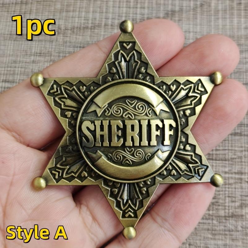 Vintage Western 1pc Metal Sheriff Badge|Premium Metallic Finish | Ideal for Themed Parties,Festivals & Cowboy Outfit Accessories