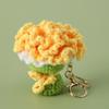 Crocheted Carnation Bag Pendant Ornament Key Rings Holders Unique Handheld Flower Design Creative Gift Decorative 5 Colors