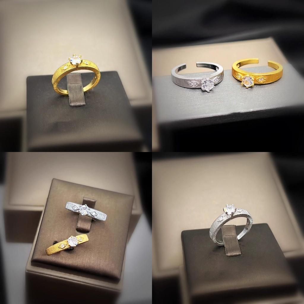 Chic Unique Design Geometric Pattern Copper Ring For Women Elegant Fashionable Adjustable Jewelry