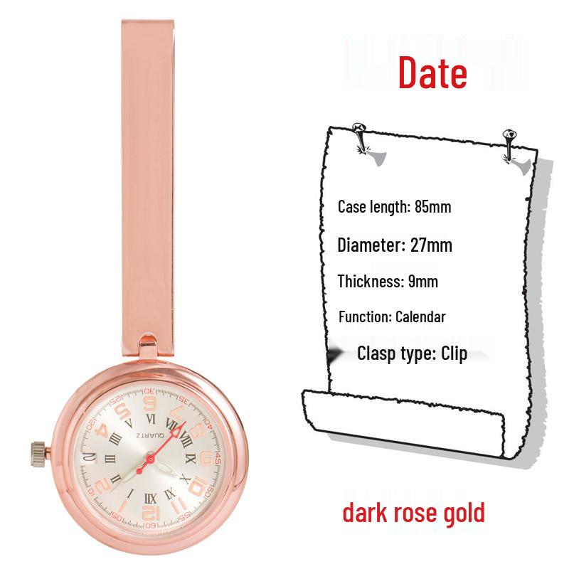 Engraved Women's Nurse Pendant Brooch Watch for Medical Use