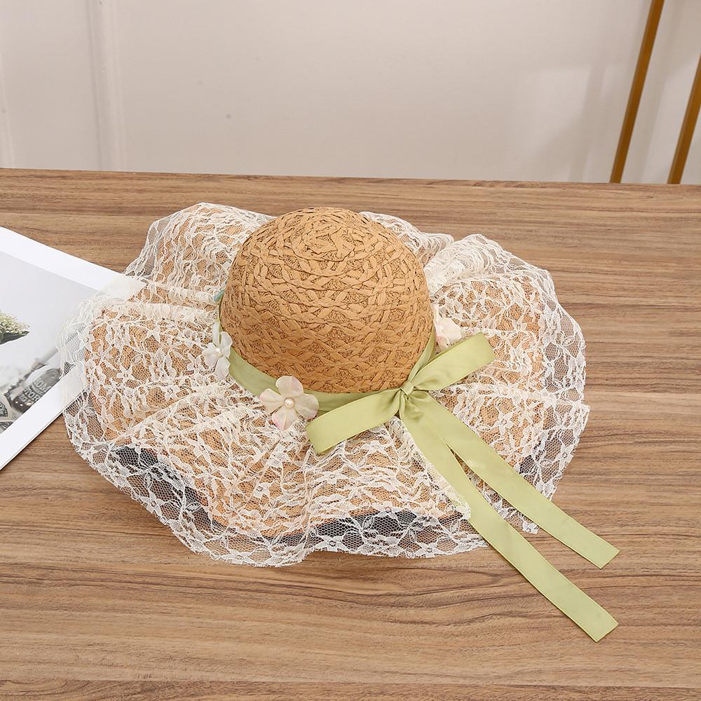 Summer Straw Hat With Wide Brim Sun Protection For Beach Casuals
