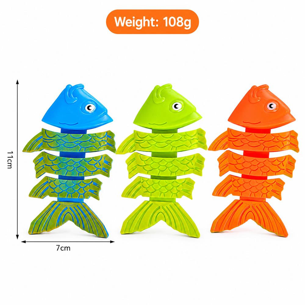 Underwater Grabbing Toys Diving Pool Toys Kids Swimming Training Summer Water Play Kit Diving Stick Seahorse Seaweed Fish Bone