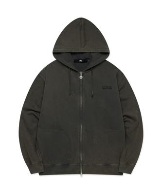 Lmc Washed Og Applique Zip Up Hoodie Charcoal