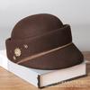 New Fashion Personality European Merino Wool Temperament Elegant Cap Women's Autumn and Winter Versatile Retro Hat