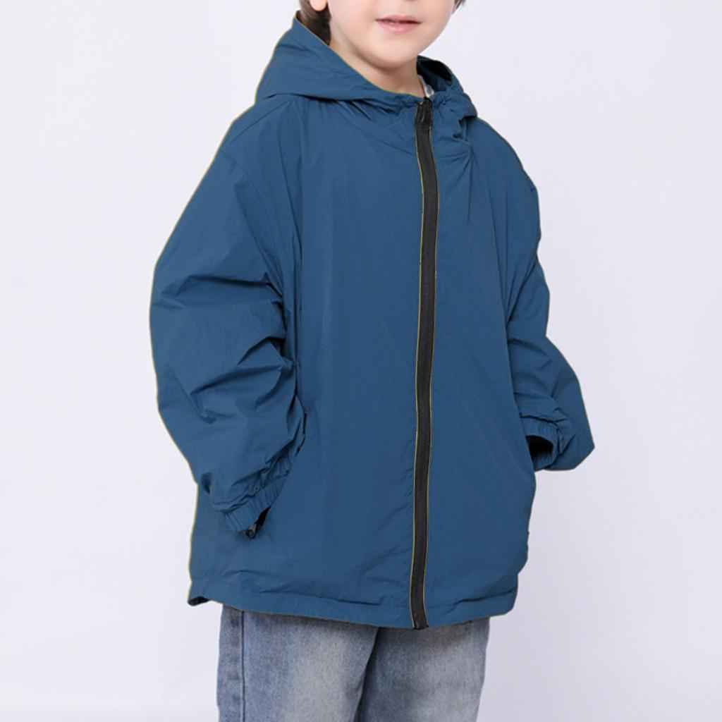Children's Casual Waterproof Windbreaker Outdoor Loose Solid Color Sportswear Jacket