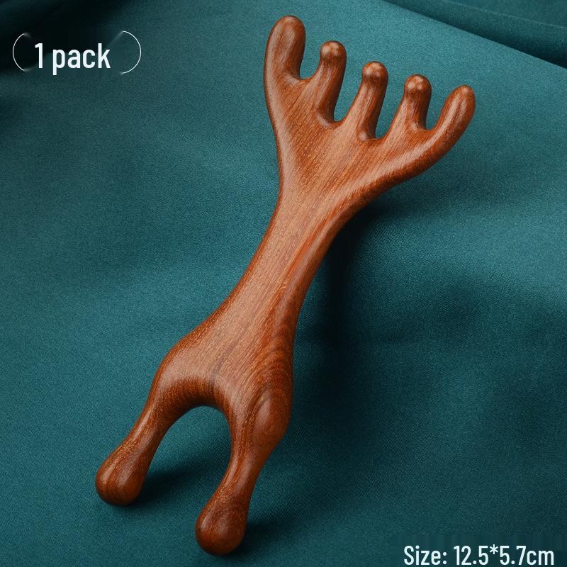 

Пятипальцевый бамбуковый сандаловый массажер для головы для ухода за волосами и для подарка пожилым людям