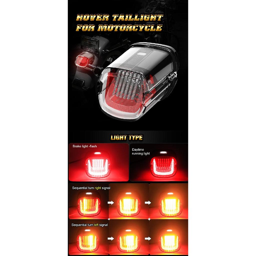 Motorcycle Tail Light LED Rear Lamp Taillight Brake Stop Turn Signals for Harley-Davidson Sportster Softail Dyna Lay Down Super