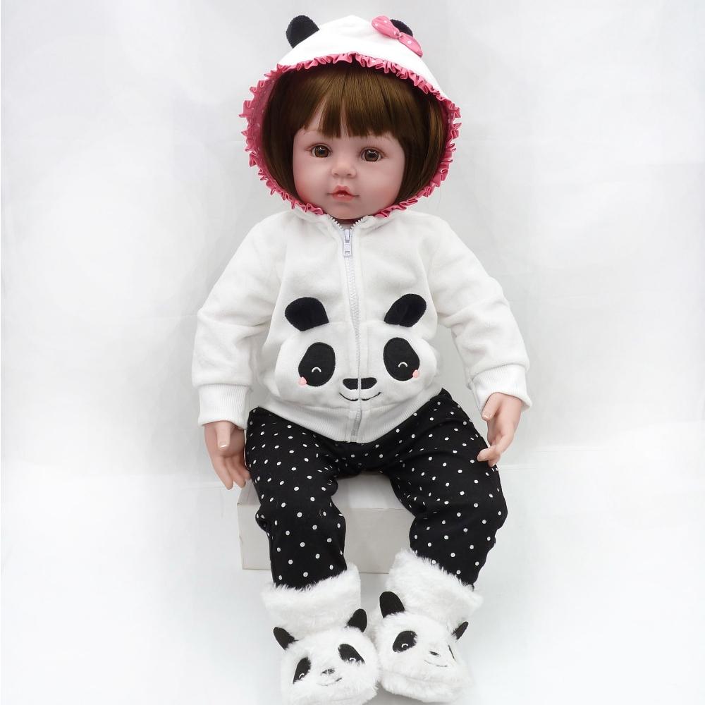 BZDOLL Soft Cloth Body Reborn Baby Doll Lifelike 19inch 48CM Soft Vinyl Newborn Girl Bebe Lovely Birthday Gift Princess Toy