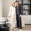 High-End Autumn/Winter Couple's Pajama Set - Men's Plus Size & Women's Long Sleeve with Pants