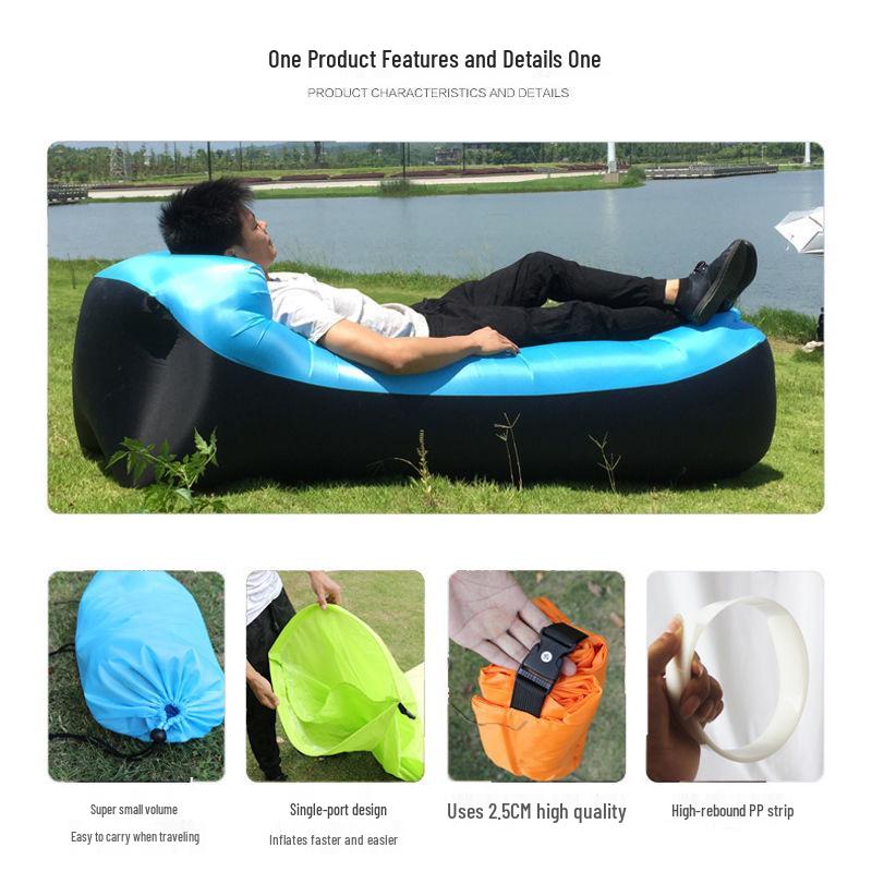 Portable Outdoor Inflatable Sofa with Pillow - Double Air Bed for Music Festivals