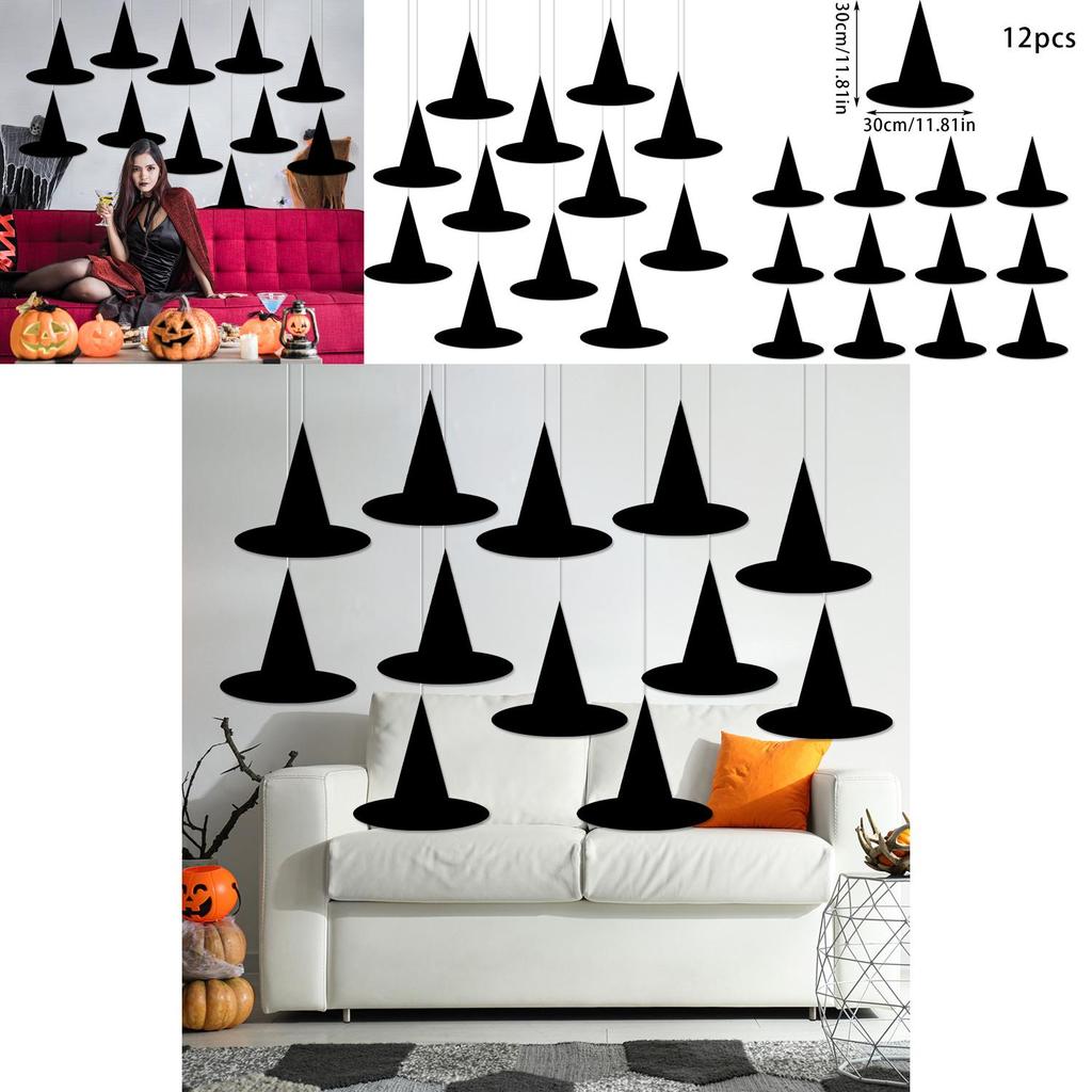 Halloween Witch Hat Paper Party Decor For Festive Scene Setting 12 Pack
