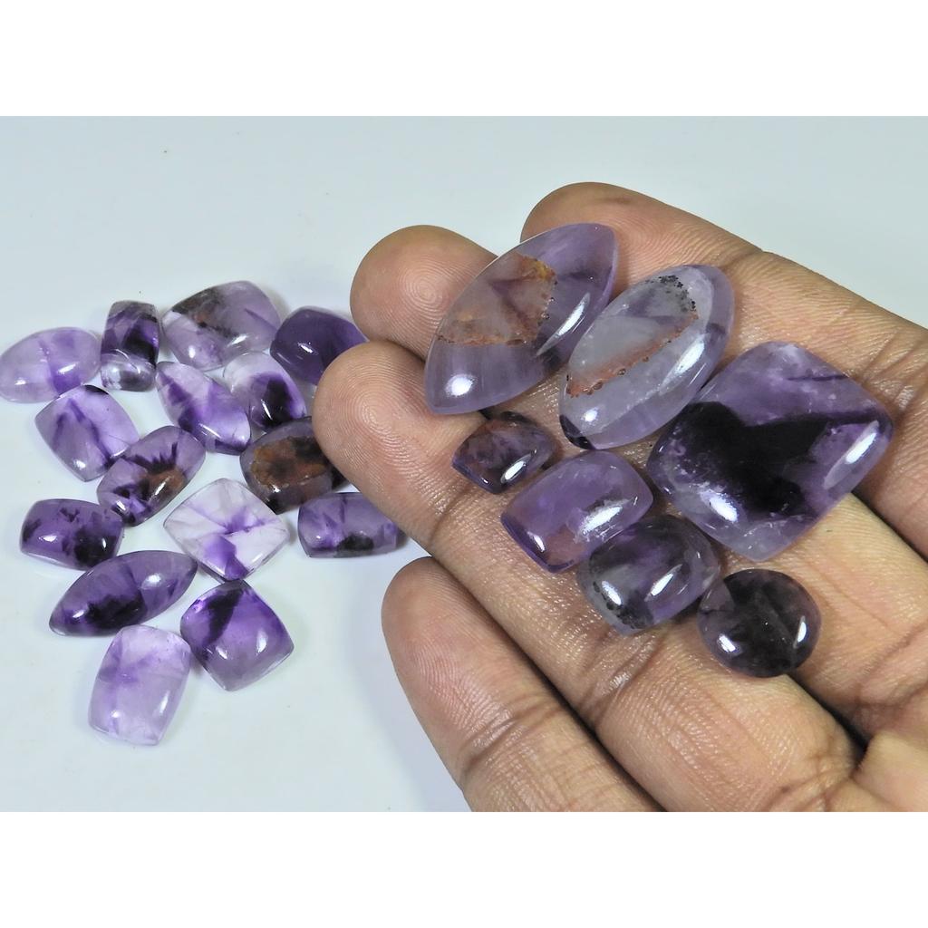 160Cts. Natural Amethyst Lace Agate Mix Cabochon Loose Gemstone 22Pcs Lot C-2880