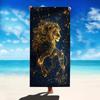 Sternenhimmel Löwe Strandtuch Sternbild-Print Weich Schnelltrocknend Großes Badetuch für Reisen Schwimmbad Heimdekoration