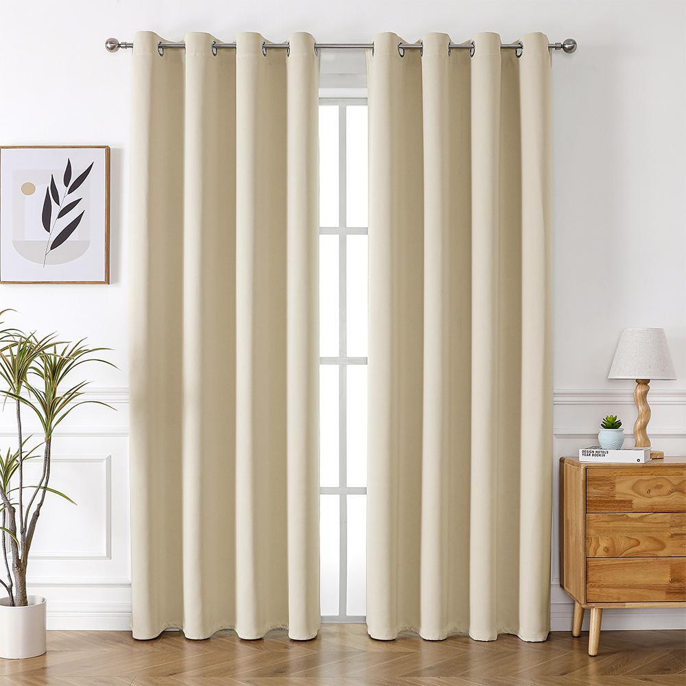 High-Precision Blackout Solid Color Curtain Cloth Window + Finished Fabric