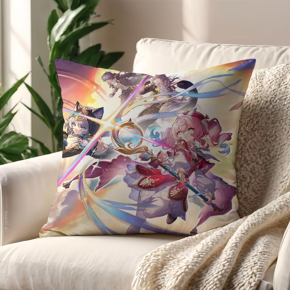 Game Hyacine Game Honkai Star Rail Cushion Cover Pillow Cover Decoration Room Home Sofa Living Office Car Nordic Simplicity