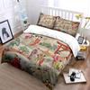 Elegant Japanese Garden Bedding Set 3pcs, Vintage Ukiyo-e Art Print Duvet Cover, Soft Cozy Bed Linens with Torii Gate Design