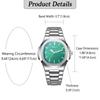 Watch Bracelet Wristwatch Seiko Square Luminous Pointer Stainless Steel Belt Quartz Watch Cool Business Everyday Green Men's Luminous Men's
