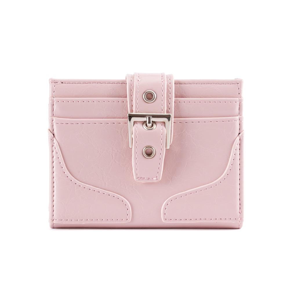 

Женский короткий кошелек в корейском стиле, кошелек из искусственной кожи, держатель для карт, портативный кошелек для монет, мужской розовый