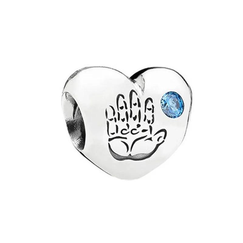 

925 Sterling Silver Blue Glitter Christmas Tree Bead Charm Bird Pendant Bracelet Necklace DIY Jewelry Gift for Women