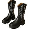 Embroidered Cowboy For Women New  Round Toe Platform Boots Retro Classic Western Cowgirl Trendy Mid-Calf