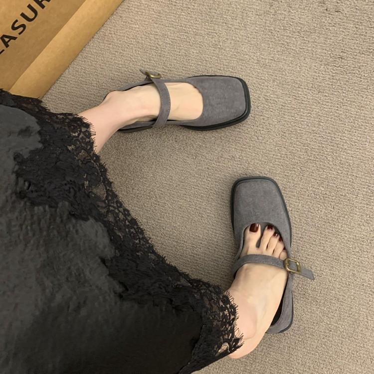 French Retro Platform Thick Heel Mary Jane Single Shoes Women's 2025 Spring and Autumn New Versatile Light Mouth Square Head Grandma Shoes