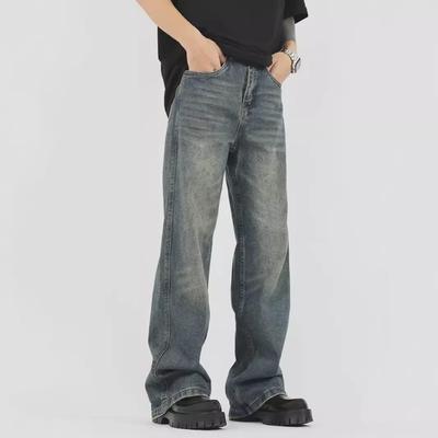 Men's Retro Washed American Style Straight-Leg Jeans