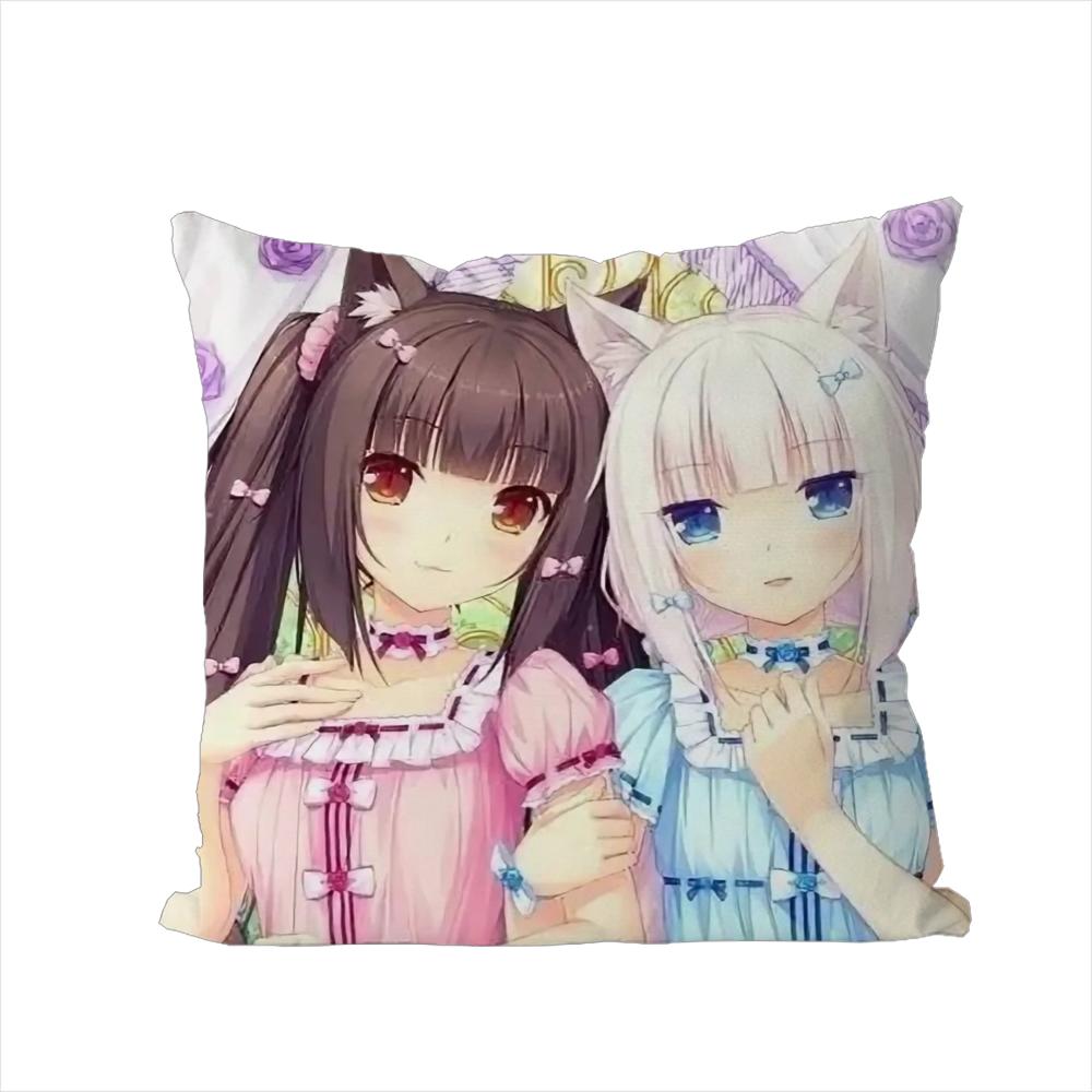

NekoPara Pillow Case For Car Sofa Decorative Home Doublesided Print Plush Square Throw Pillow Cushion Cover 30x30cm