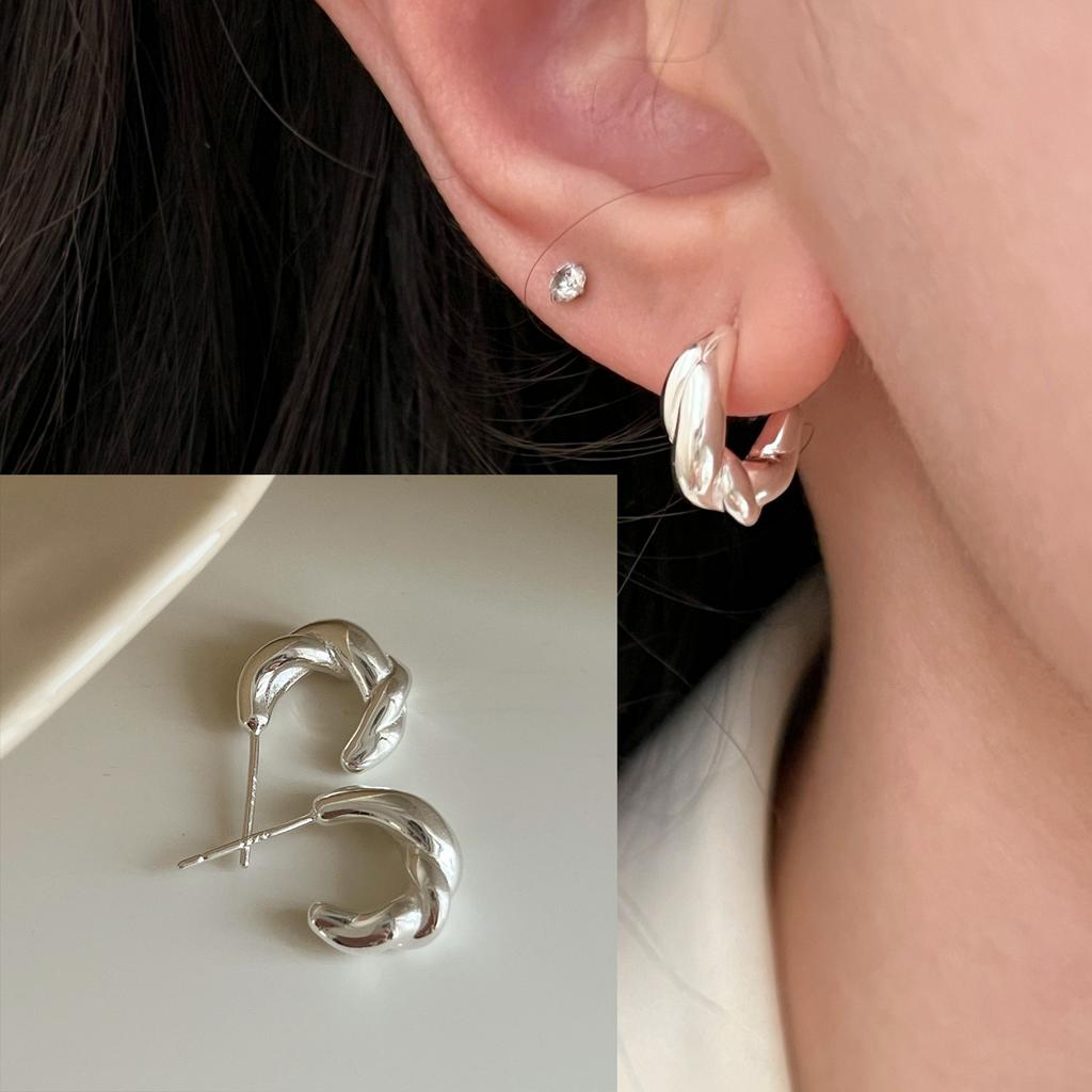 925 Silver Bow Knot Ear Clip for Women Girl Ribbon Design Ballet Style Sweet Jewelry Gift