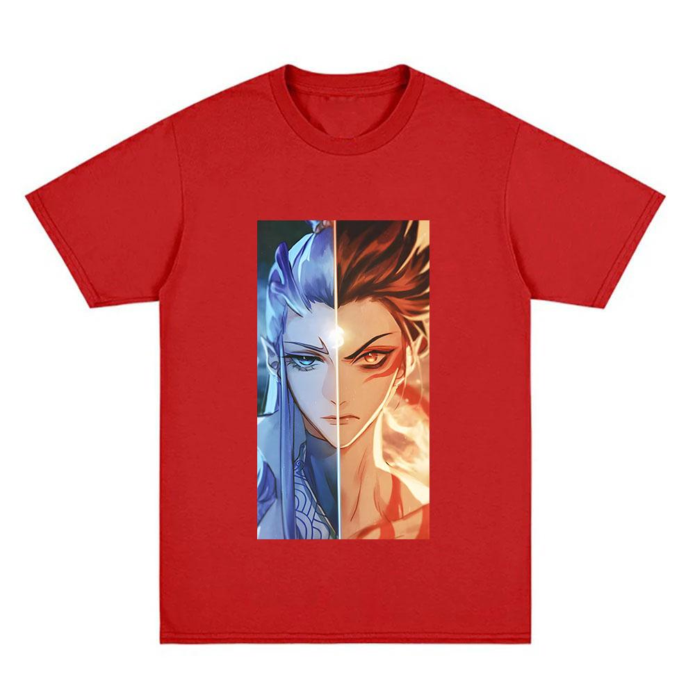 

New Movie Nezha 2 T-shirt Comic Popular Round Neck Tee-shirt Short Sleeve Unisex Y2K Tshirt Aldult Tees Tops XXL червоний