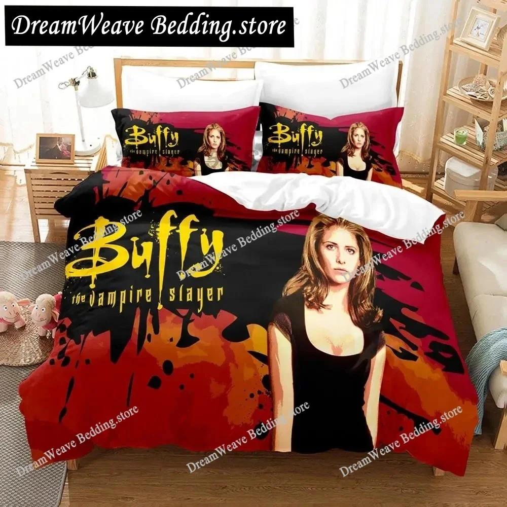 3D-Druck Buffy – Im Bann der Dämonen Bettwäsche-Set Bettbezug Bettwäsche-Set Steppdeckenbezug Kissenbezug Bettdecke King Queen Size Jungen Erwachsene741